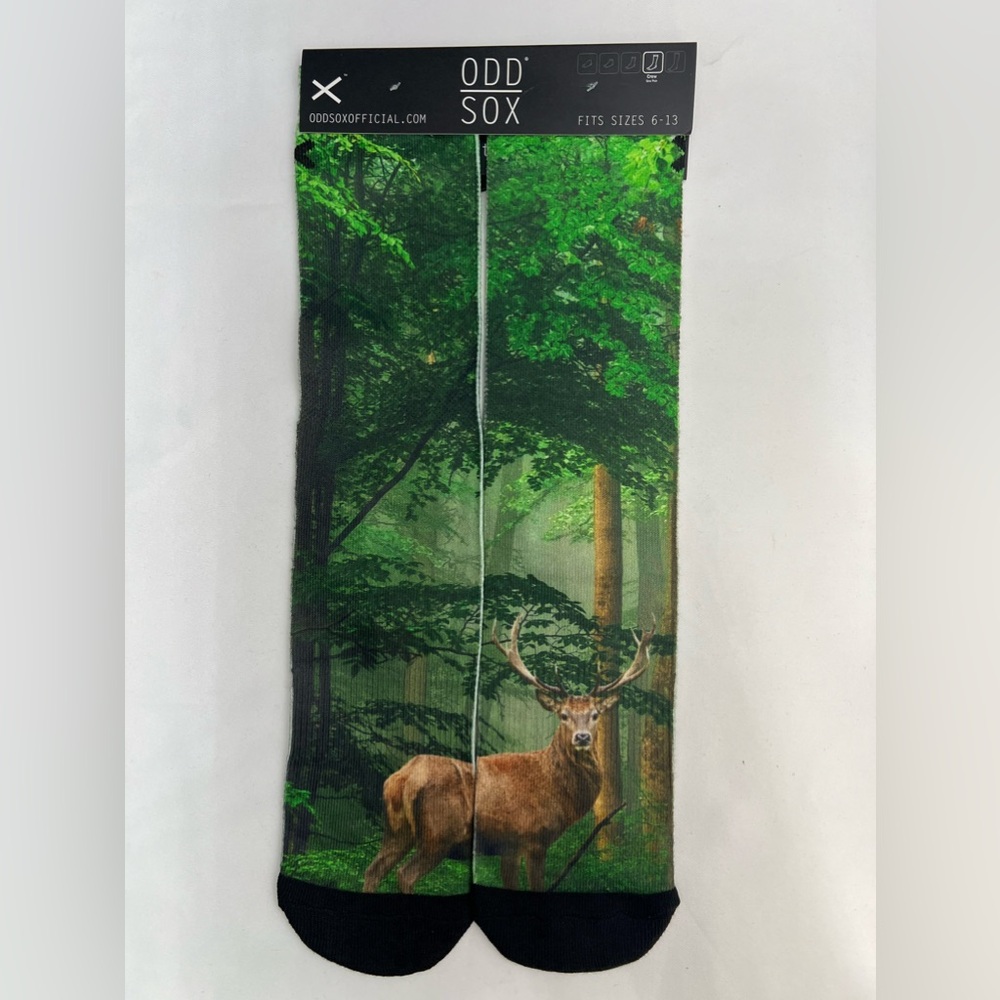 ODD SOX Deer in the Forest Socks - Size: 6-13 > NEW